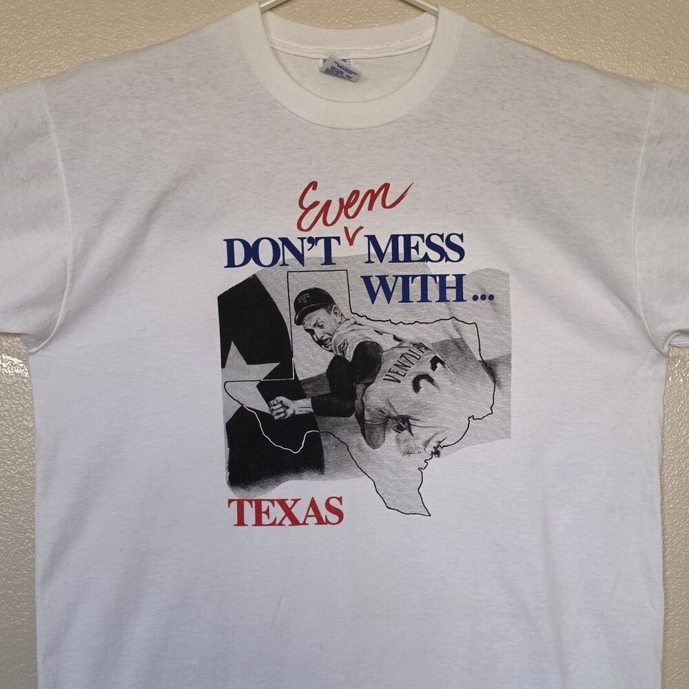 VTG XL T-Shirt Dont Even Mess With Texas Rangers Nolan Ryan Robin Ventura Fight